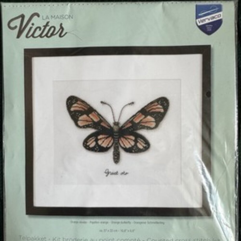 LA MAISON VICTOR Orange Butterfly Kit VERVACo Counted Cross Stitch Kit